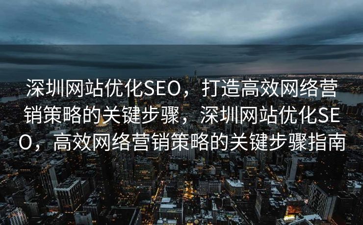 深圳网站优化SEO，打造高效网络营销策略的关键步骤，深圳网站优化SEO，高效网络营销策略的关键步骤指南