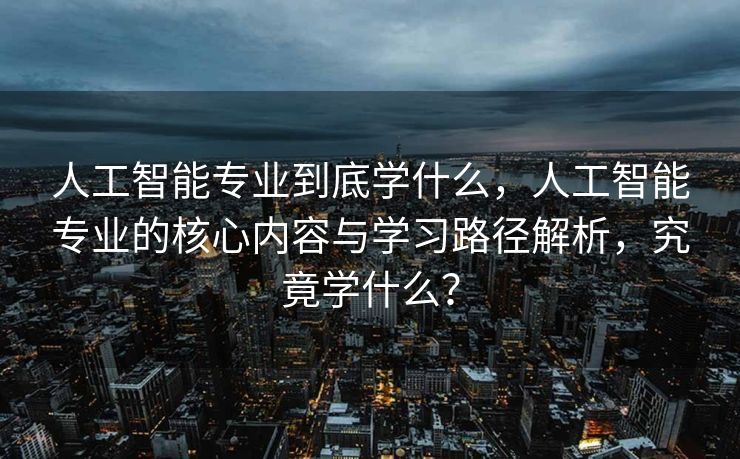 人工智能专业到底学什么，人工智能专业的核心内容与学习路径解析，究竟学什么？