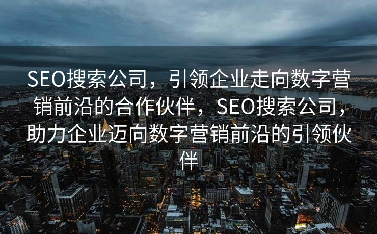 SEO搜索公司，引领企业走向数字营销前沿的合作伙伴，SEO搜索公司，助力企业迈向数字营销前沿的引领伙伴
