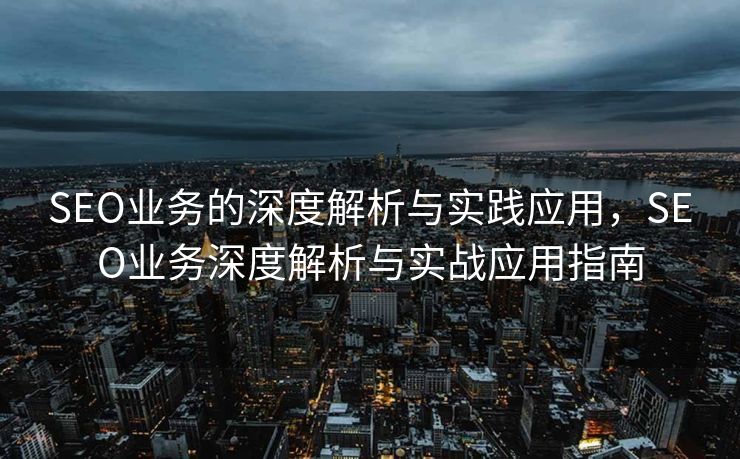 SEO业务的深度解析与实践应用，SEO业务深度解析与实战应用指南