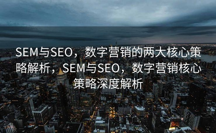 SEM与SEO，数字营销的两大核心策略解析，SEM与SEO，数字营销核心策略深度解析