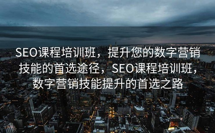 SEO课程培训班，提升您的数字营销技能的首选途径，SEO课程培训班，数字营销技能提升的首选之路