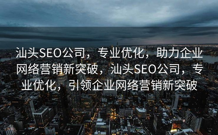 汕头SEO公司，专业优化，助力企业网络营销新突破，汕头SEO公司，专业优化，引领企业网络营销新突破