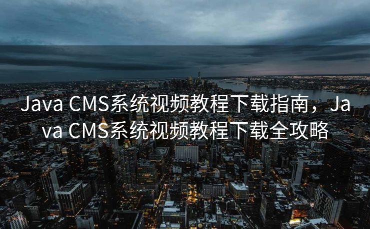 Java CMS系统视频教程下载指南，Java CMS系统视频教程下载全攻略